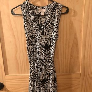 The Loft black and white mini dress.